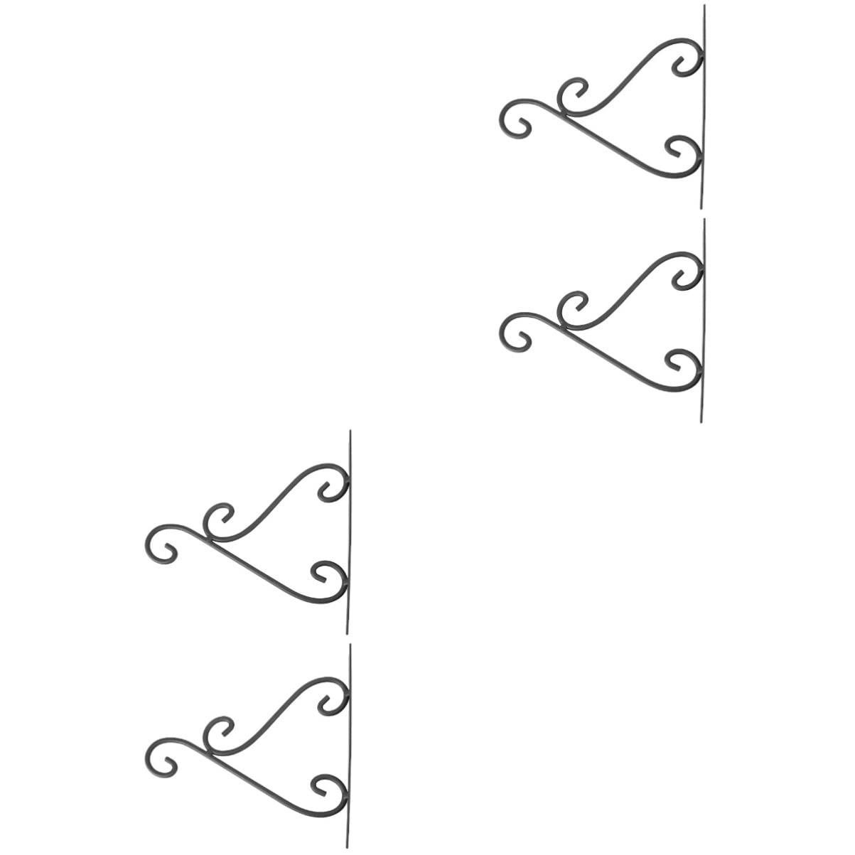 Yardwe 4-Pack Wrought Iron Hanging Plant Hooks - Heavy Duty Metal Flower Pot Hangers for Indoor & Outdoor Garden Decor - Perfect for Balconies, Porches, and Patios