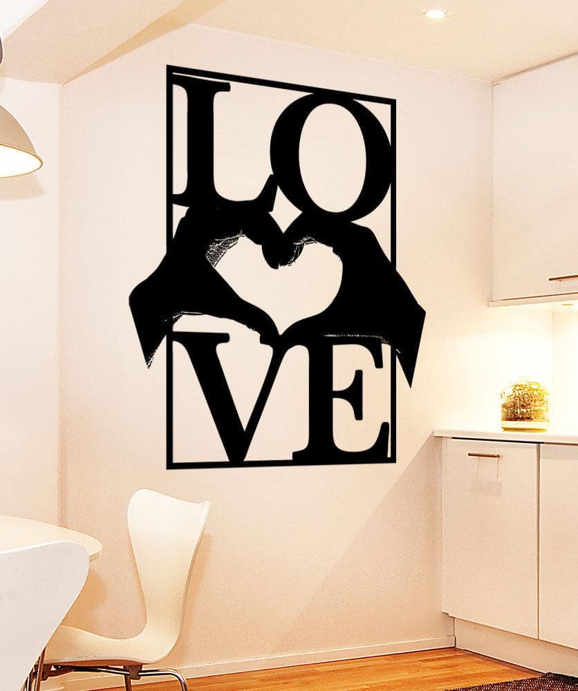 Vinyl Wall Decal Sticker - Heart Hands Love Design #5443 | DIY Home Decor, Nursery, Bedroom, Living Room Wall Art
