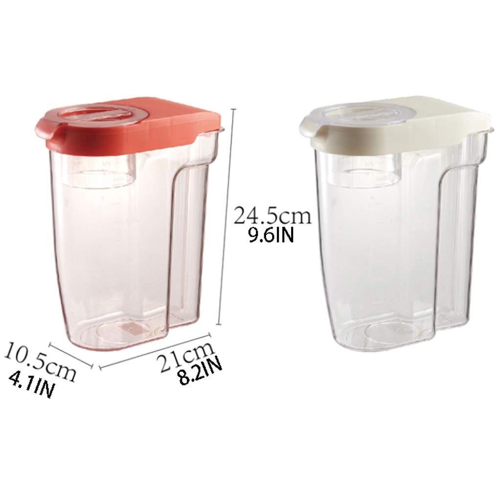 Airtight Food Storage Containers Set - 3 Medium Clear Plastic Kitchen Jars with Lids for Pantry Organization | Perfect for Dry Food, Snacks, Flour & Spices | BPA-Free, Stackable & Leak-Proof (Red)