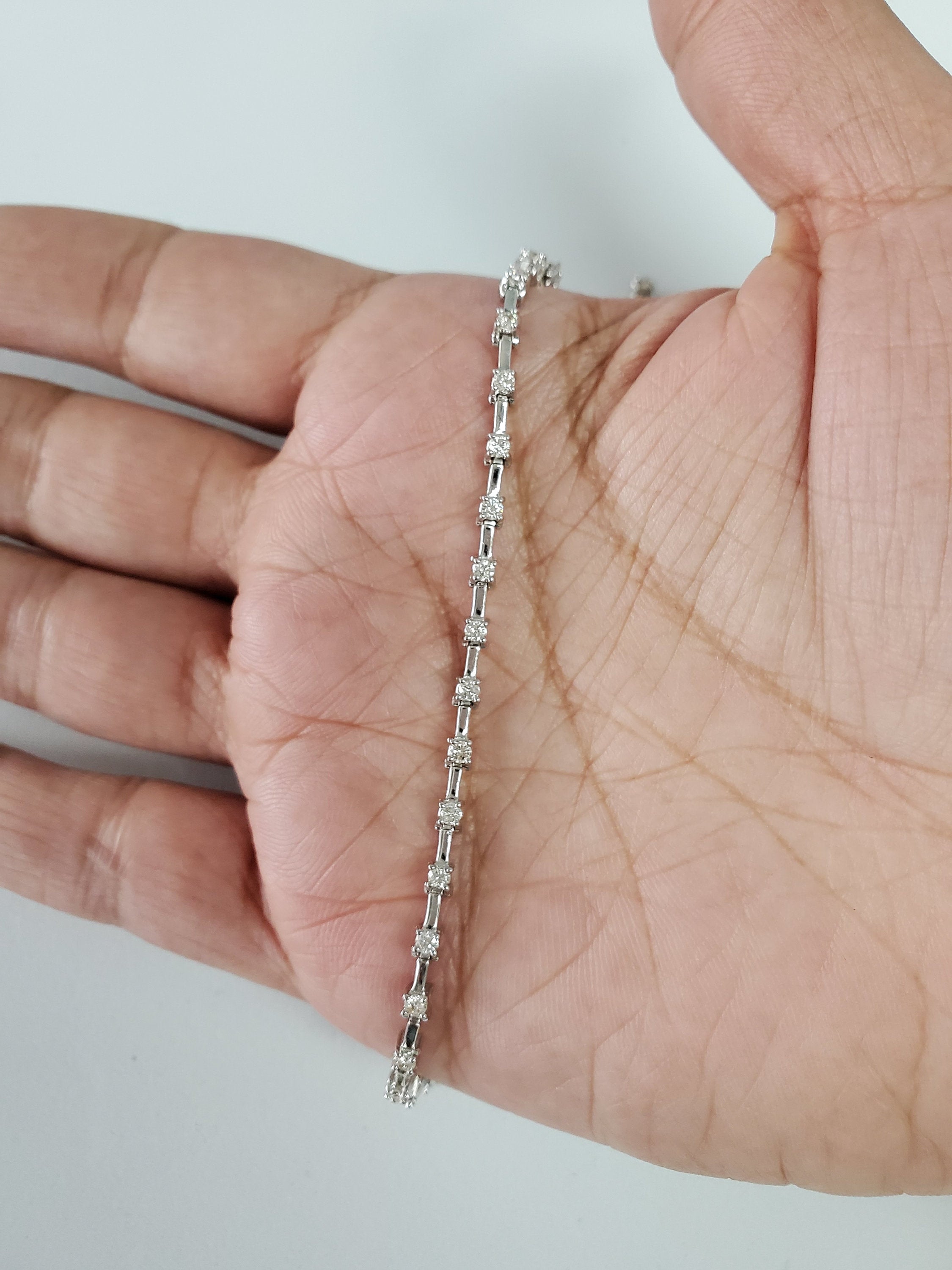 1 Carat Diamond Tennis Bracelet 14k White Gold - Elegant & Durable Jewelry for Women, Perfect for Weddings, Anniversaries & Special Occasions