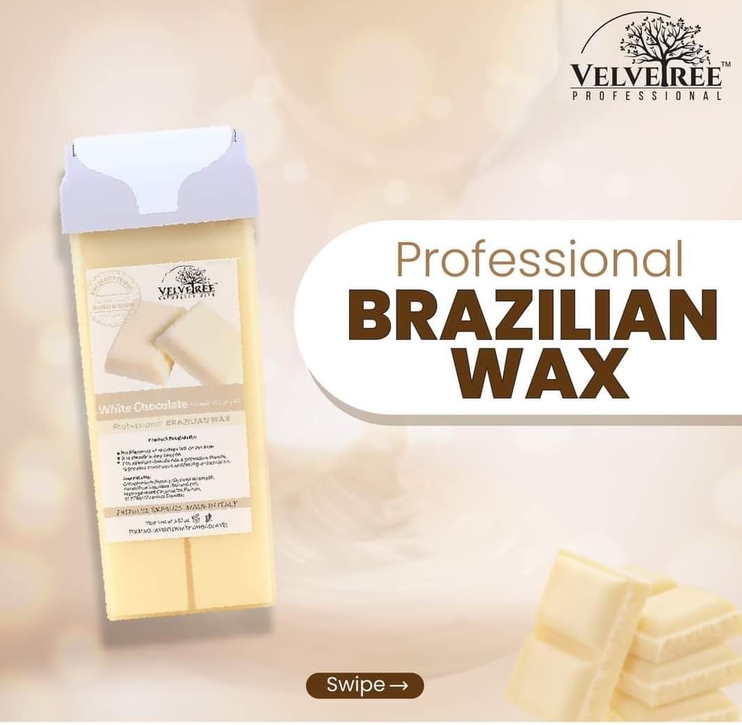 Velvetree White Chocolate Roll-On Wax Refill Kit - Hair Removal Wax for Full Body, Legs, Bikini & Face - Smooth Skin for Women - Perfect for Home Waxing & Salon Use