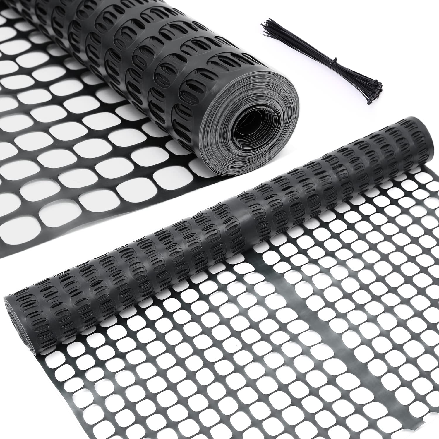 Ohuhu 4x100 FT Heavy Duty Reusable Plastic Garden Fence - 10.7LB Animal Barrier Netting for Deer, Rabbits, Chickens & Dogs | Temporary Pool Fence, Snow Fence & Construction Fencing | Perfect for Backyard, Farm & Landscape Protection