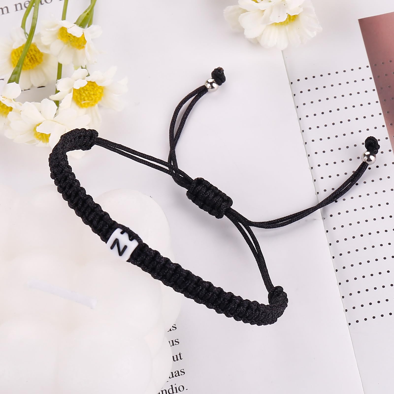 Personalized Initial Bracelets for Couples - Handmade Adjustable Rope Braided Letter Charm Bracelet for Women, Men, Teens - Romantic Gift for Christmas, Anniversary, Valentine's Day - Perfect for Matching Couple Jewelry and Everyday Wear