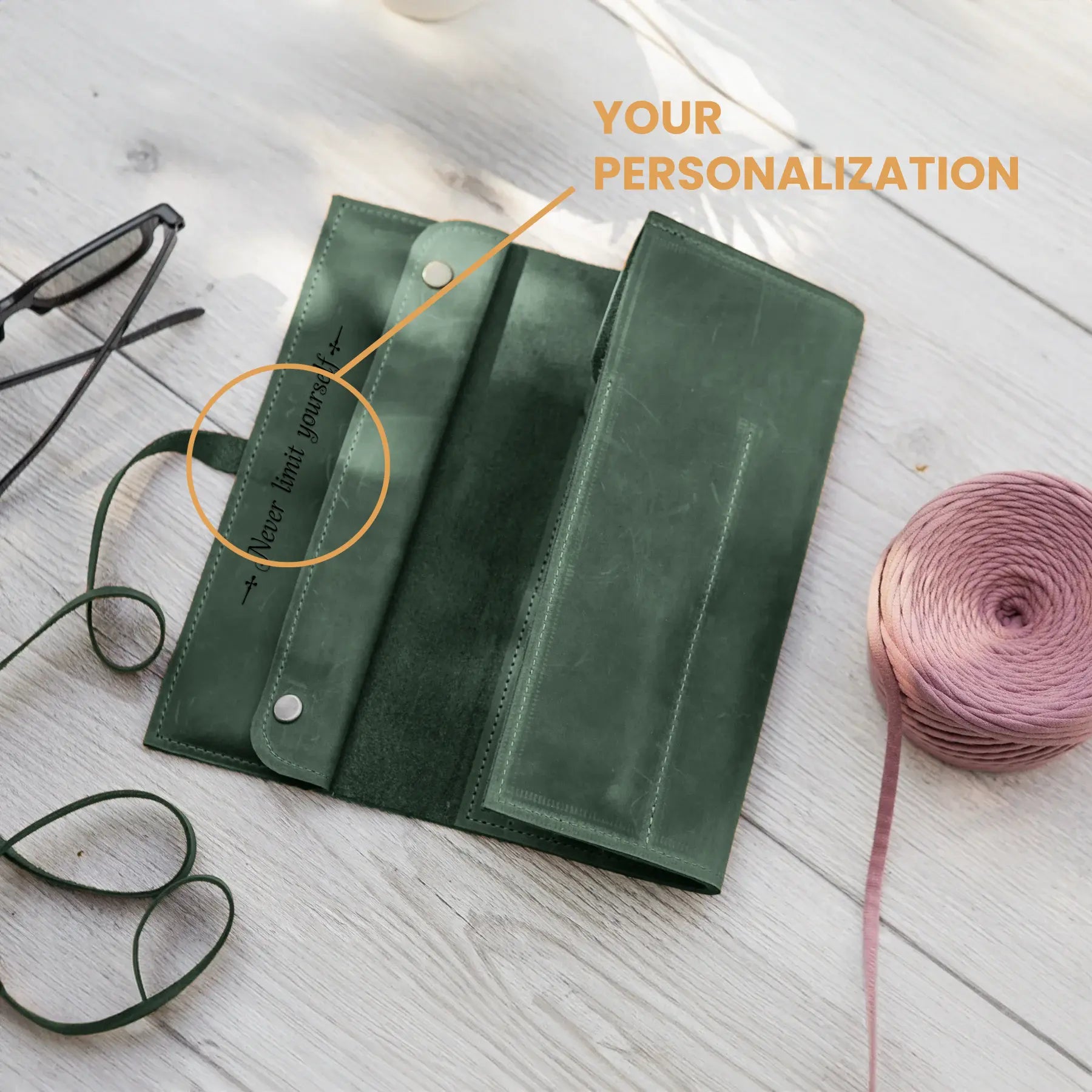 Premium Knitting Needle Roll Case - Durable Fabric Organizer for Circular & Straight Needles - Perfect for Travel, Storage & Knitting Projects (Gifts for Knitters)