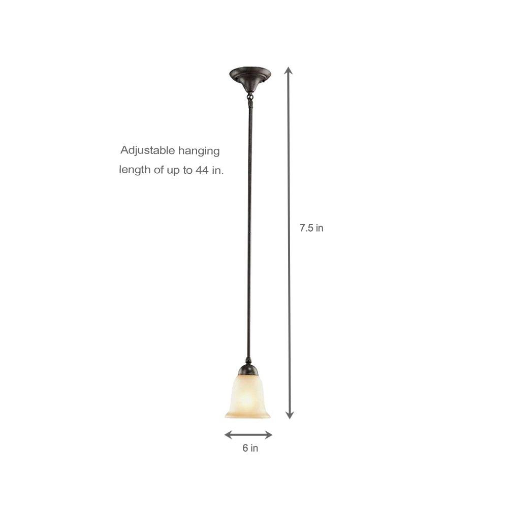Rustic Iron Mini Pendant Light - 1-Light Commercial Electric Fixture for Kitchen Island, Bar, or Dining Room Decor