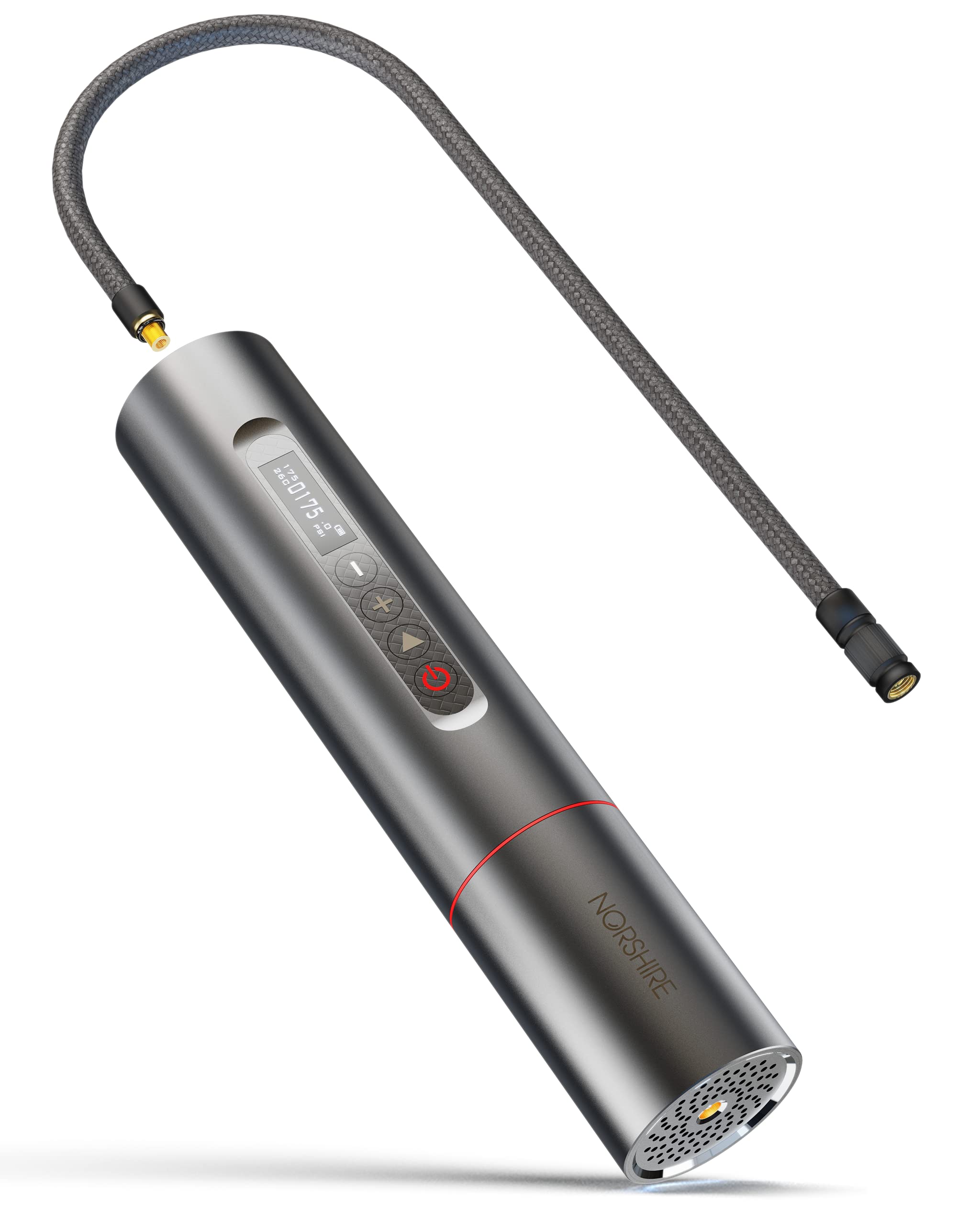 NORSHIRE Portable Air Compressor for Car Tires - 175PSI Digital Tire Inflator with OLED Touch Screen, 90% Metal Construction, 0.01 Accuracy, 50L/MIN Flow Rate - Perfect for Road Trips, Emergency Tire Inflation & Garage Use