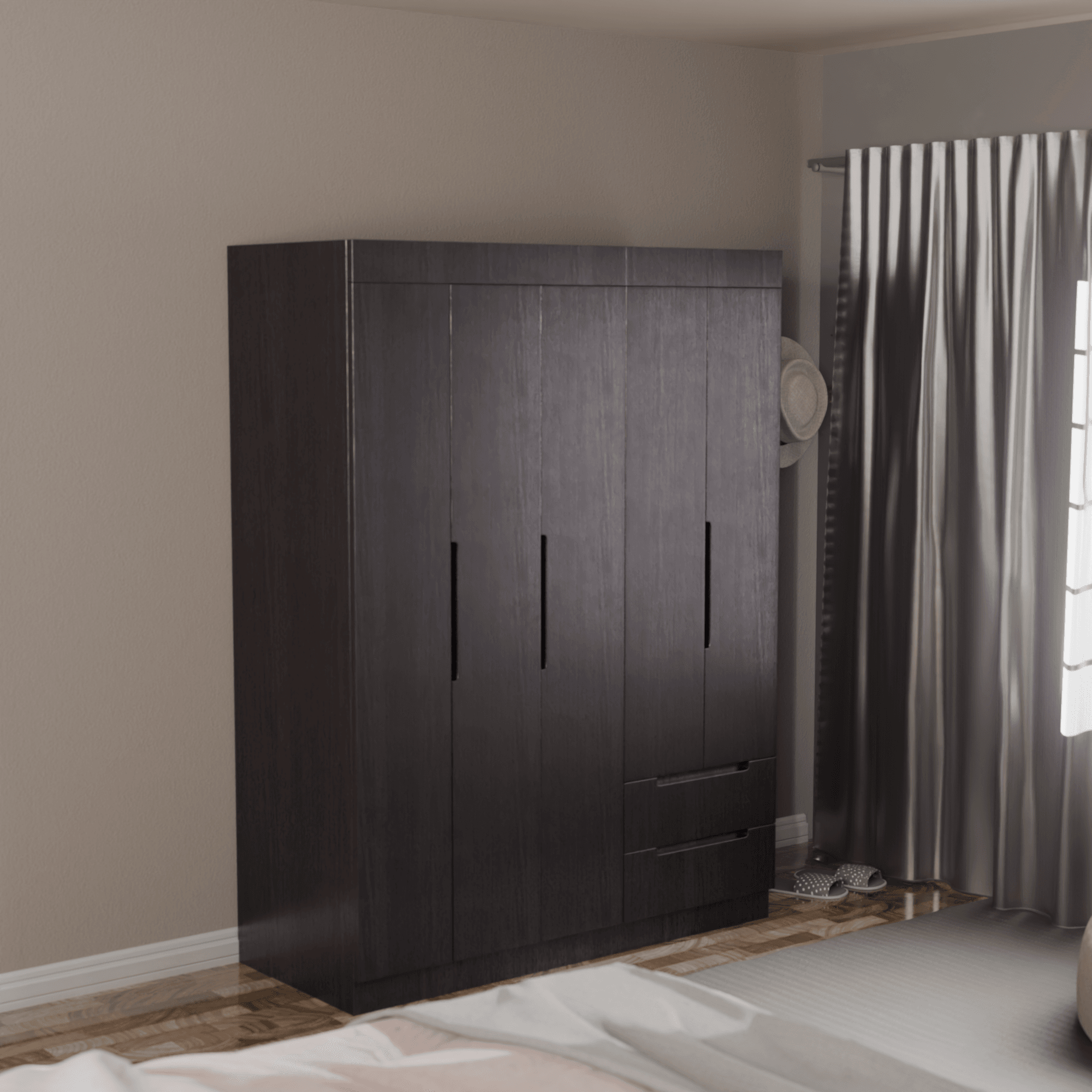 Harrison 5-Door Open Wardrobe Closet - Spacious Storage for Bedroom, Walk-In Closet & Dressing Room Organization