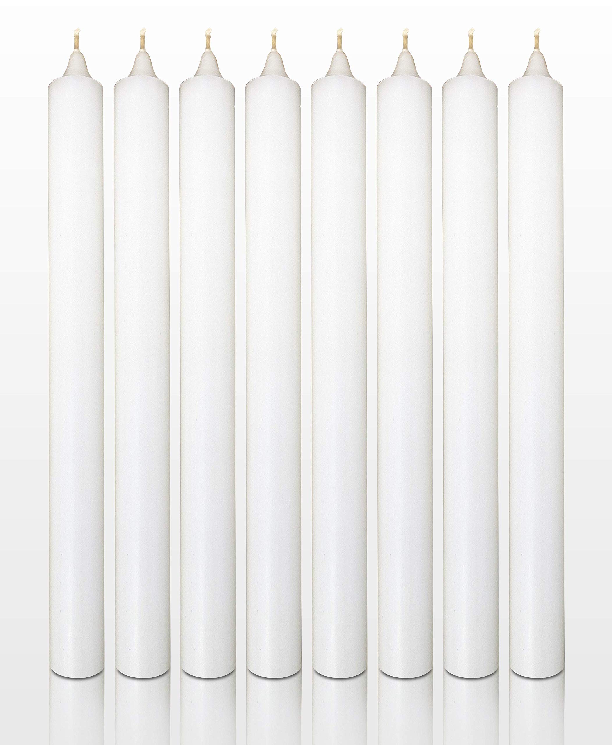 Hyoola 10 Inch White Dinner Candles - 12 Pack Unscented for Weddings & Dining