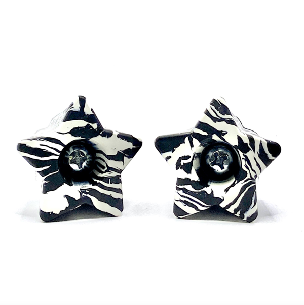 RollerStuff Twinkle Toes Bolt On Toe Stops Cruella Swirl (Black/White) - Premium Roller Skate Accessories for Artistic Skating & Derby Performance