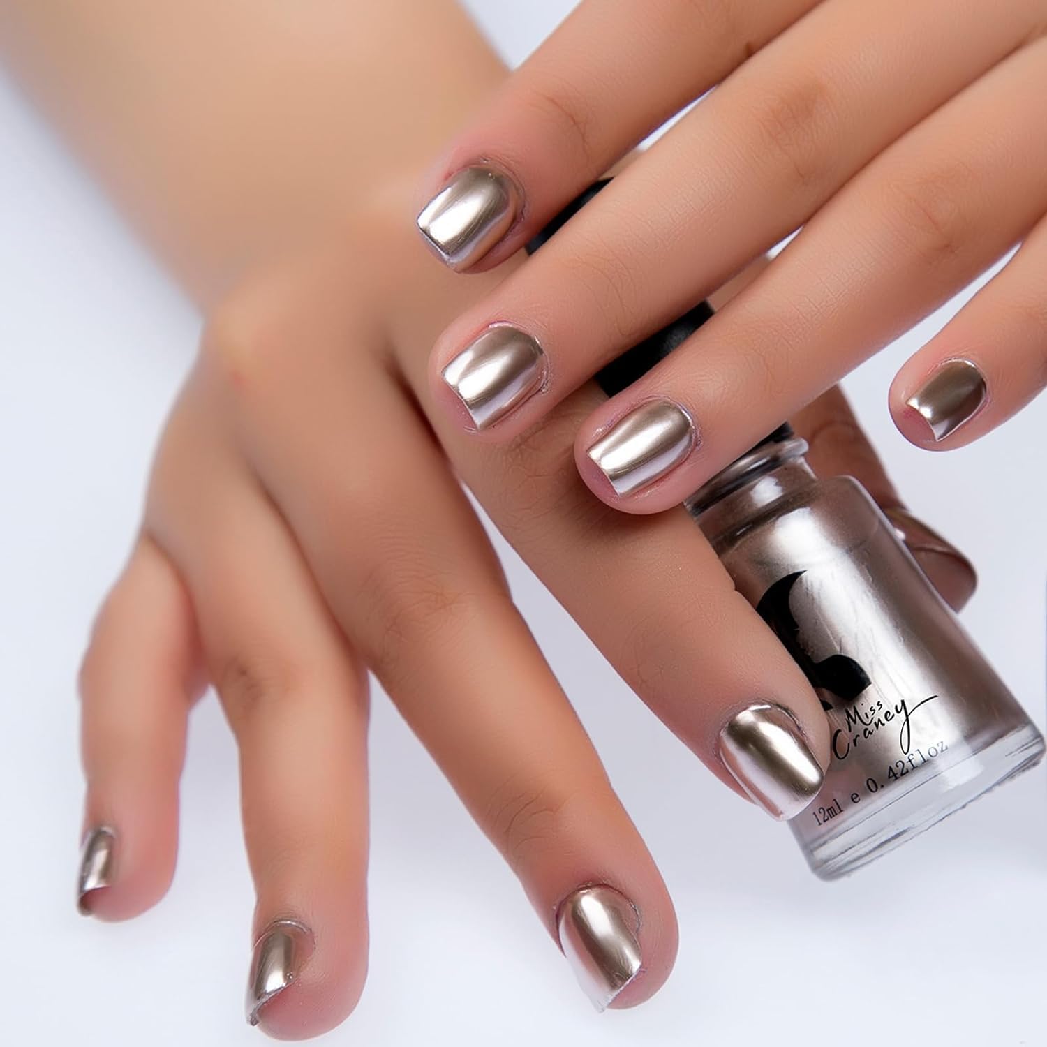12 Colors Chrome Nail Polish Set - Metallic Mirror Effect, Long-Lasting Non-Peel Glitter Nail Varnish for DIY Manicure & Nail Art (12 Bottles, 6ml Each) - Perfect for Parties, Weddings, and Special Occasions