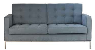 Florence Knoll Two-Seat Sofa - Modern Loveseat for Living Room, Office & Lounge - Mid-Century Design with Premium Upholstery