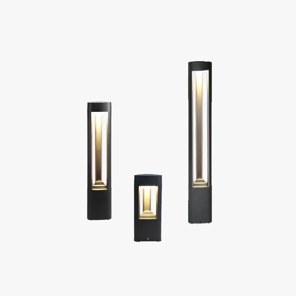 Triangular Black LED Outdoor Bollard Lights - Waterproof Garden Pathway Lighting for Patio, Driveway, and Landscape Decoration
