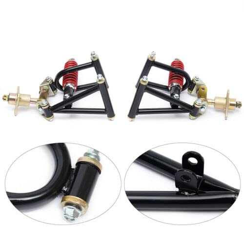 Front Suspension Swingarm Assembly Kit for DIY Bike, Electric ATV, Kart & Dirt Bike - Upper/Lower Swing Arm Replacement Parts for Quad & Off-Road Vehicles - Perfect for Custom Builds, Repairs & Performance Upgrades