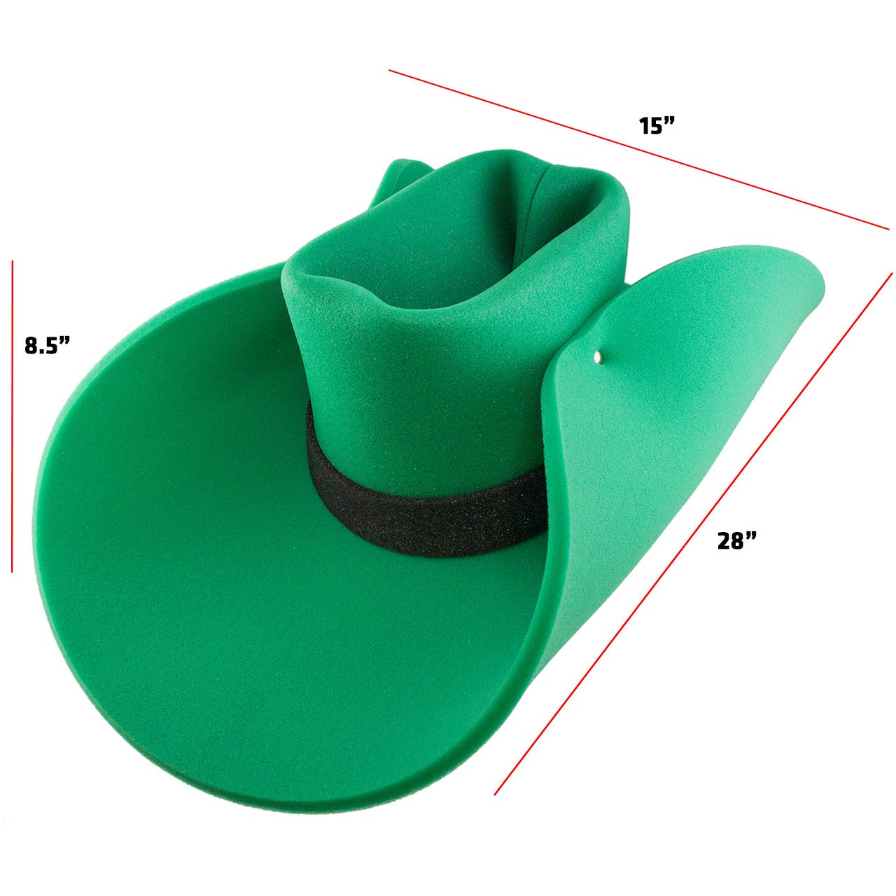 FUNSTITUTION Oversized Yellow Foam Cowboy Hat for Adults & Kids - Giant Silly Costume Hat for Western Parties, Halloween & Crazy Fun Events - Funny Novelty Hat for Dress Up & Photo Props
