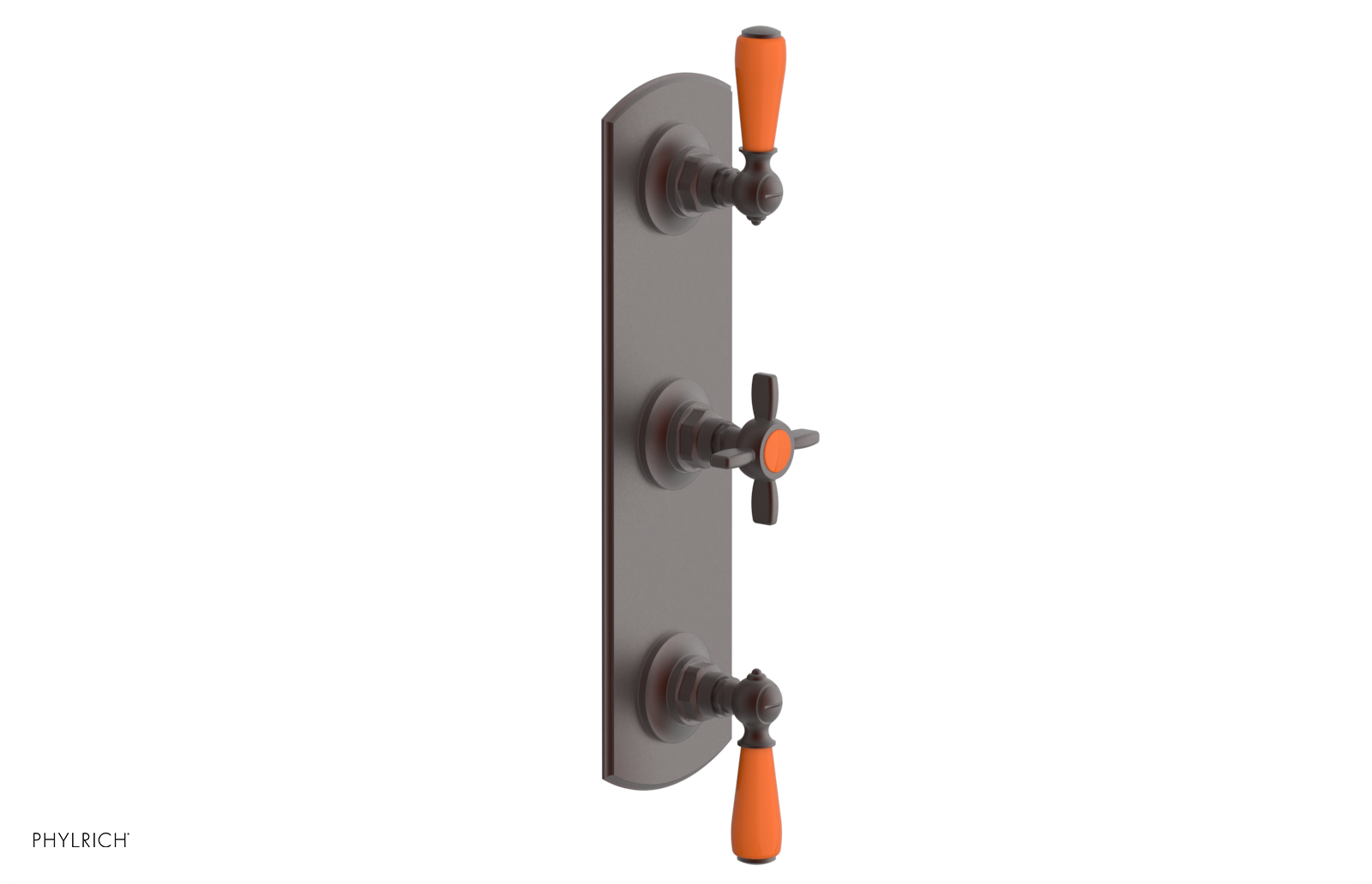 Jamestown Thermostatic Shower Valve with Dual Volume Control - Orange Accent Trim - Perfect for Modern Bathroom Renovations & Spa-Like Shower Experiences
