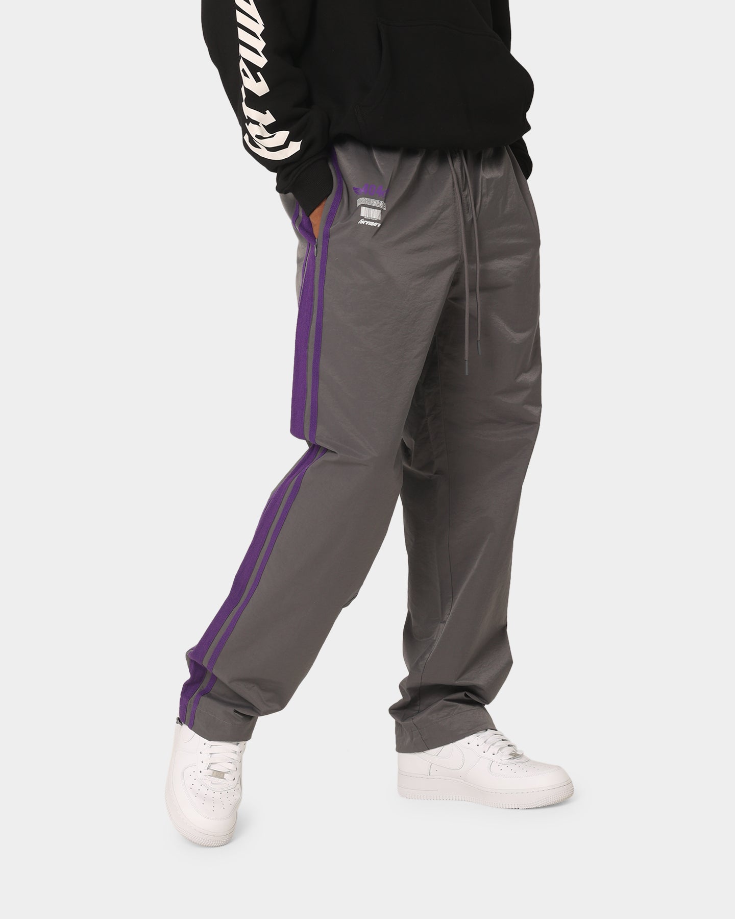 404 Racer Trackpant Charcoal/Purple - Men's Athletic Joggers for Running, Gym & Casual Wear | Lightweight Performance Pants with Stretch Fabric