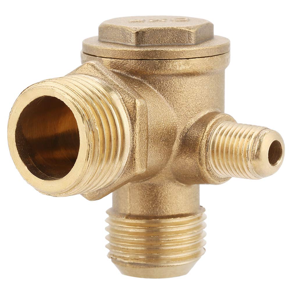 90 Degree Brass Air Check Valve - High Strength One-Way Valve for Compressor, Piston Pump & Air Pressure Tank - Perfect for Industrial Pneumatic Systems & DIY Air Tools
