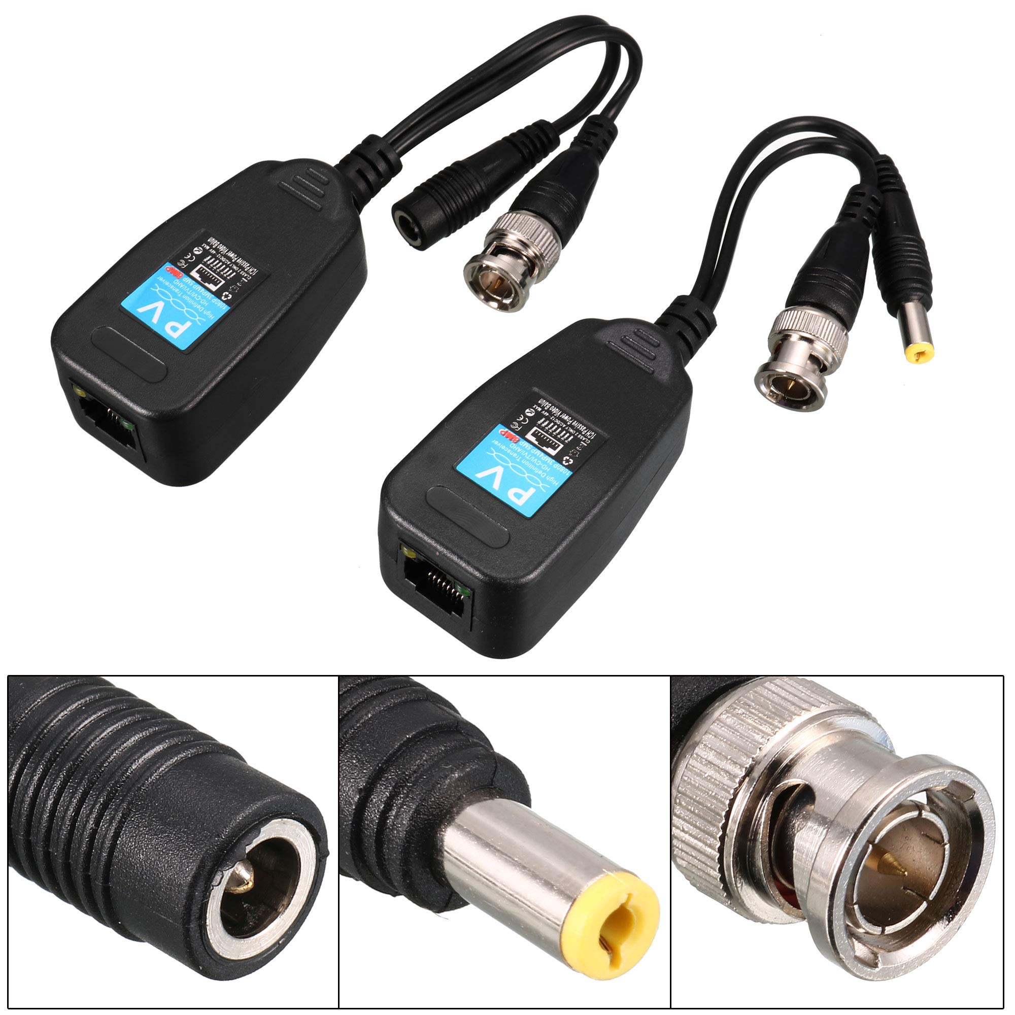 uxcell Passive Video RJ45 Transmitter for CCTV Surveillance Camera System - HD Video Transmission Over Ethernet for Home & Business Security