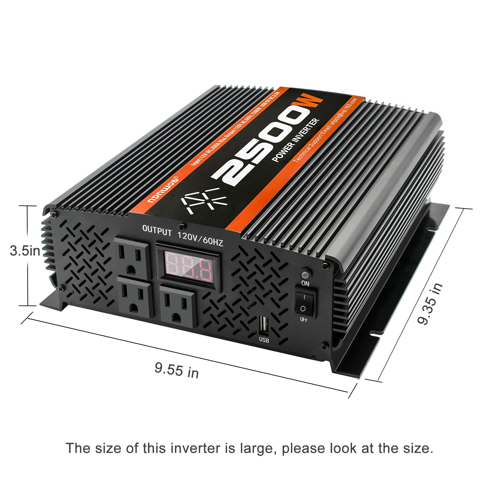2500W Power Inverter DC 12V to AC 110V - Heavy Duty Truck & RV Inverter with Pure Sine Wave - Perfect for Camping, Road Trips & Off-Grid Power Supply