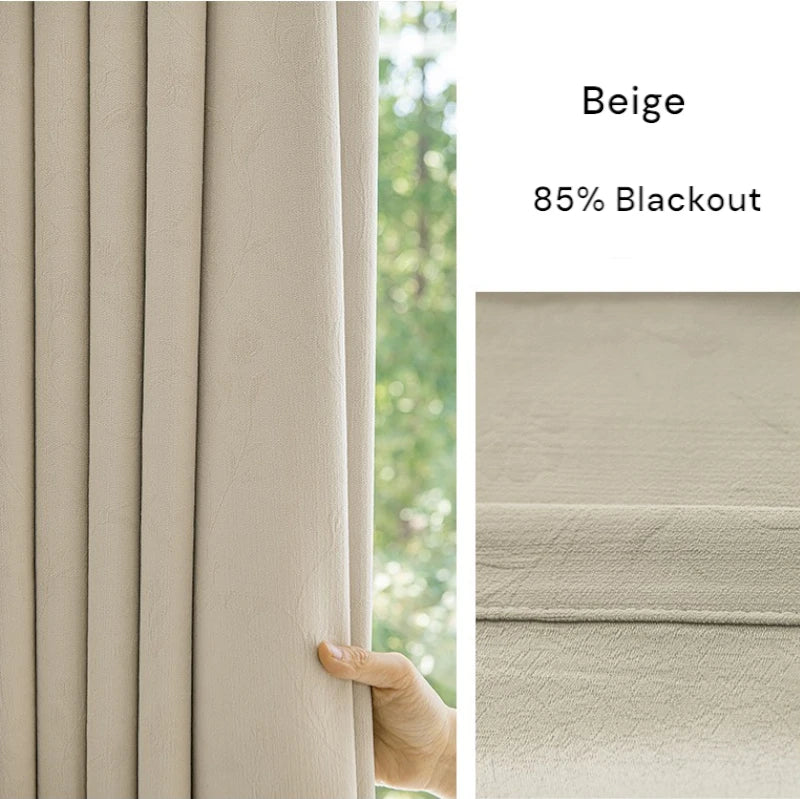 Holly Chenille Embossed Floral Blackout Curtains for Bedroom - Custom Size Thermal Insulated Window Drapes for Living Room & Nursery