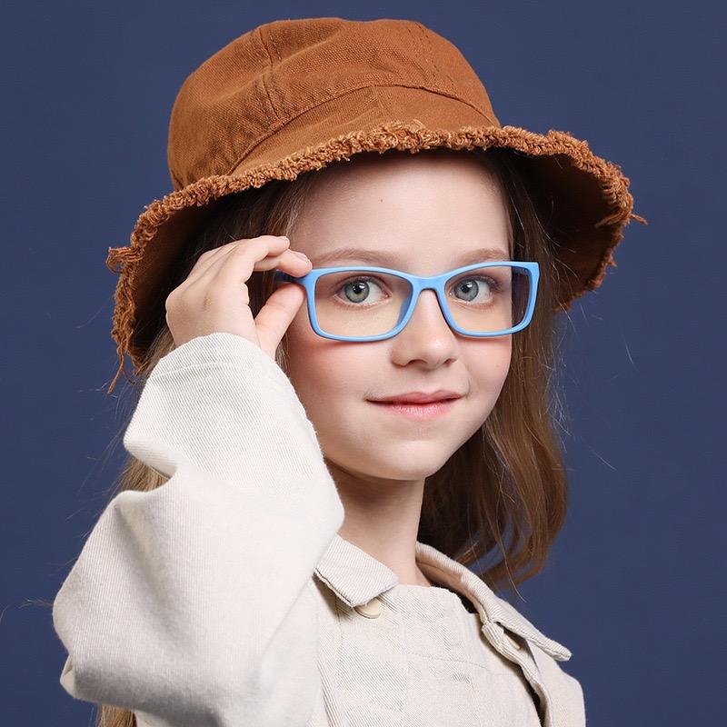 Unbreakable Kids Flexible Glasses with Adjustable Strap - Rectangle Frame for Ages 4-8 Years (Model S306) - Perfect for Sports, School & Outdoor Activities