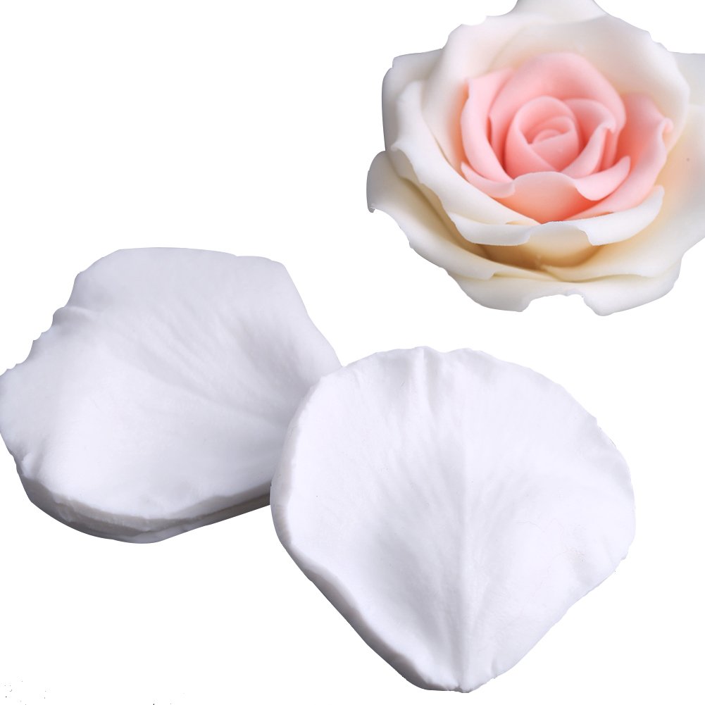 3D Rose Petals Silicone Mold for Fondant, Chocolate, Baking, Cookies & Soap Decorating - Perfect for Cake Decor, DIY Crafts & Wedding Desserts