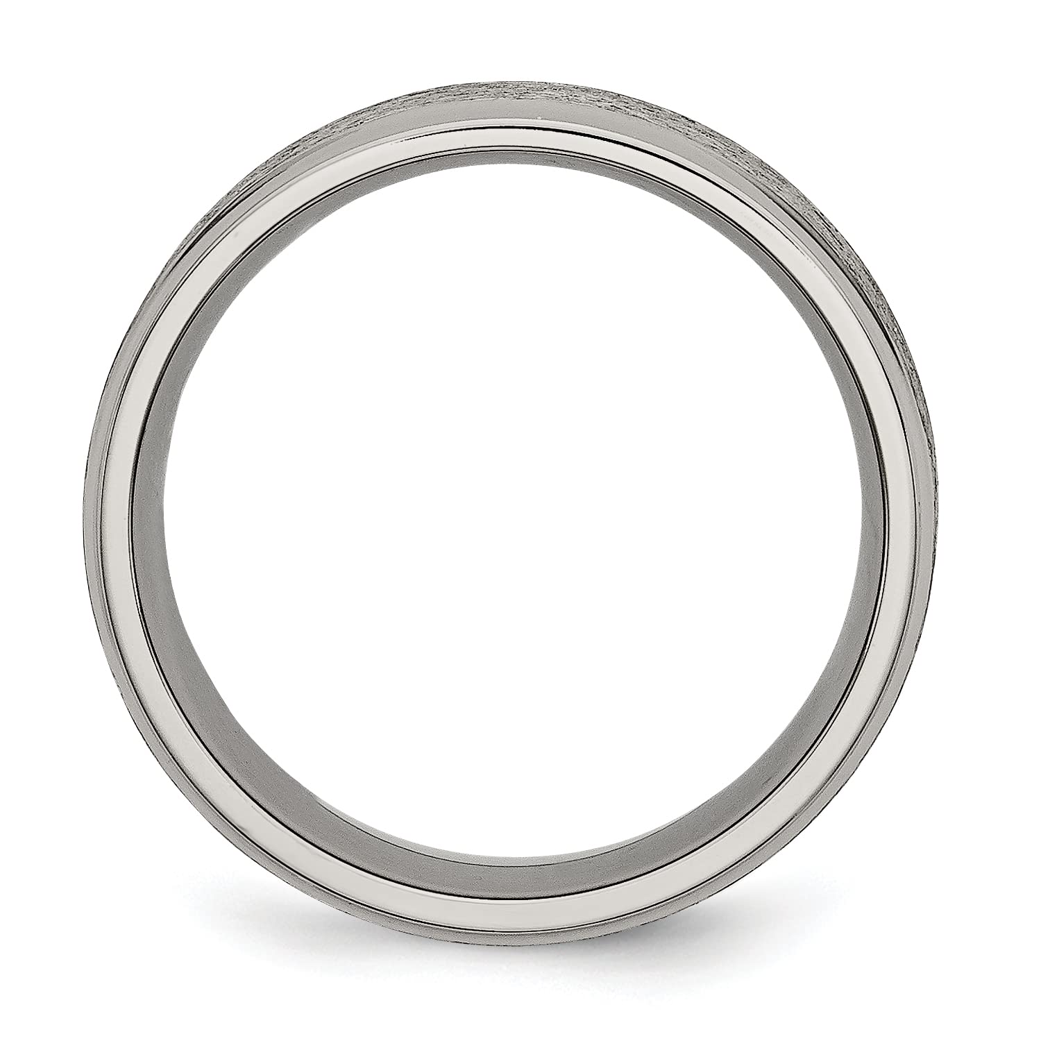 IceCarats 8mm Titanium Wedding Band Ring for Men - Classic Plain Design with Ridged Edge - Durable & Comfort Fit for Everyday Wear, Anniversary, Proposal & Special Occasions