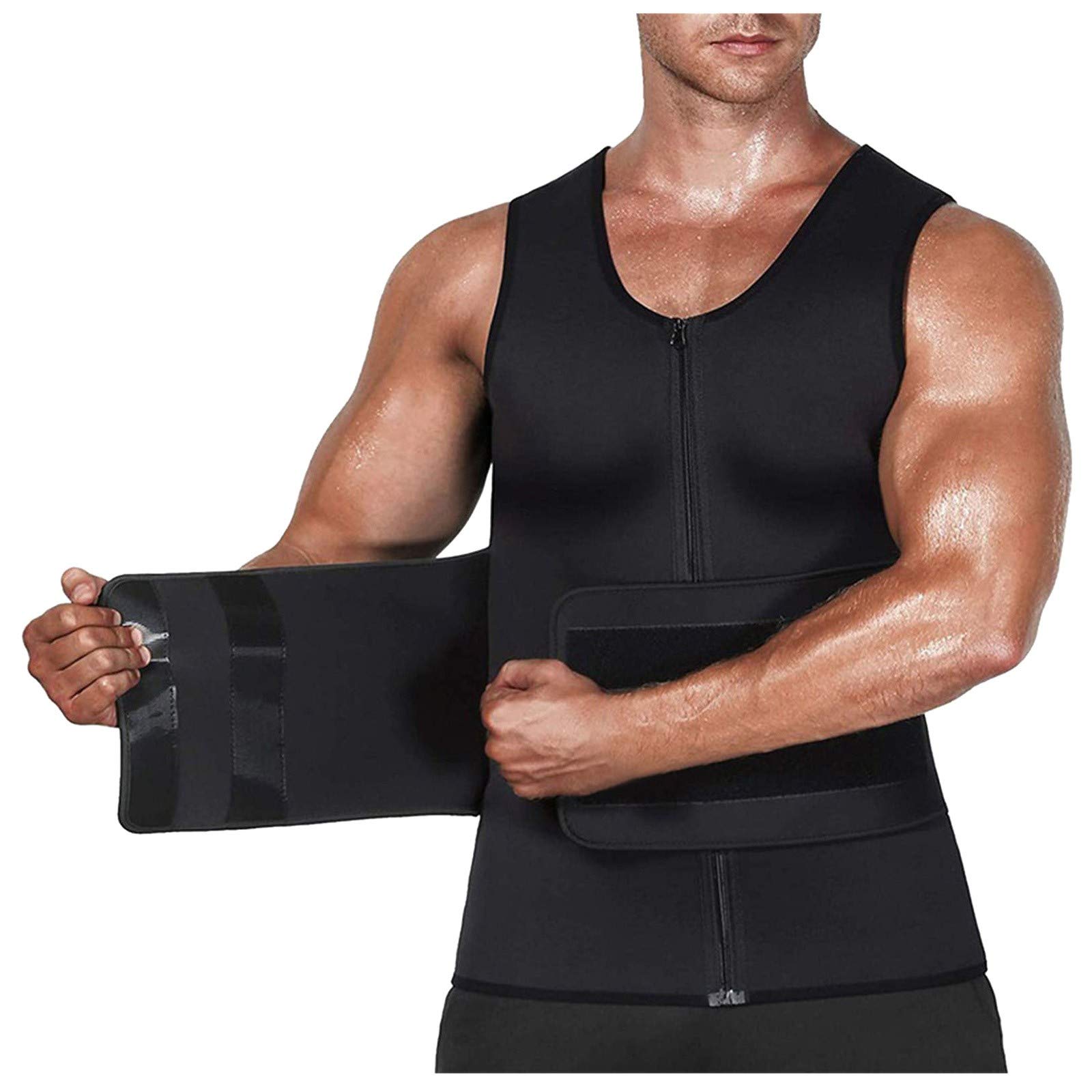 Men's Neoprene Waist Trainer Vest - Slimming Shapewear for Tummy Control & Fitness - Thermal Corset for Abdomen Support - Perfect for Workouts, Weight Loss & Postpartum Recovery