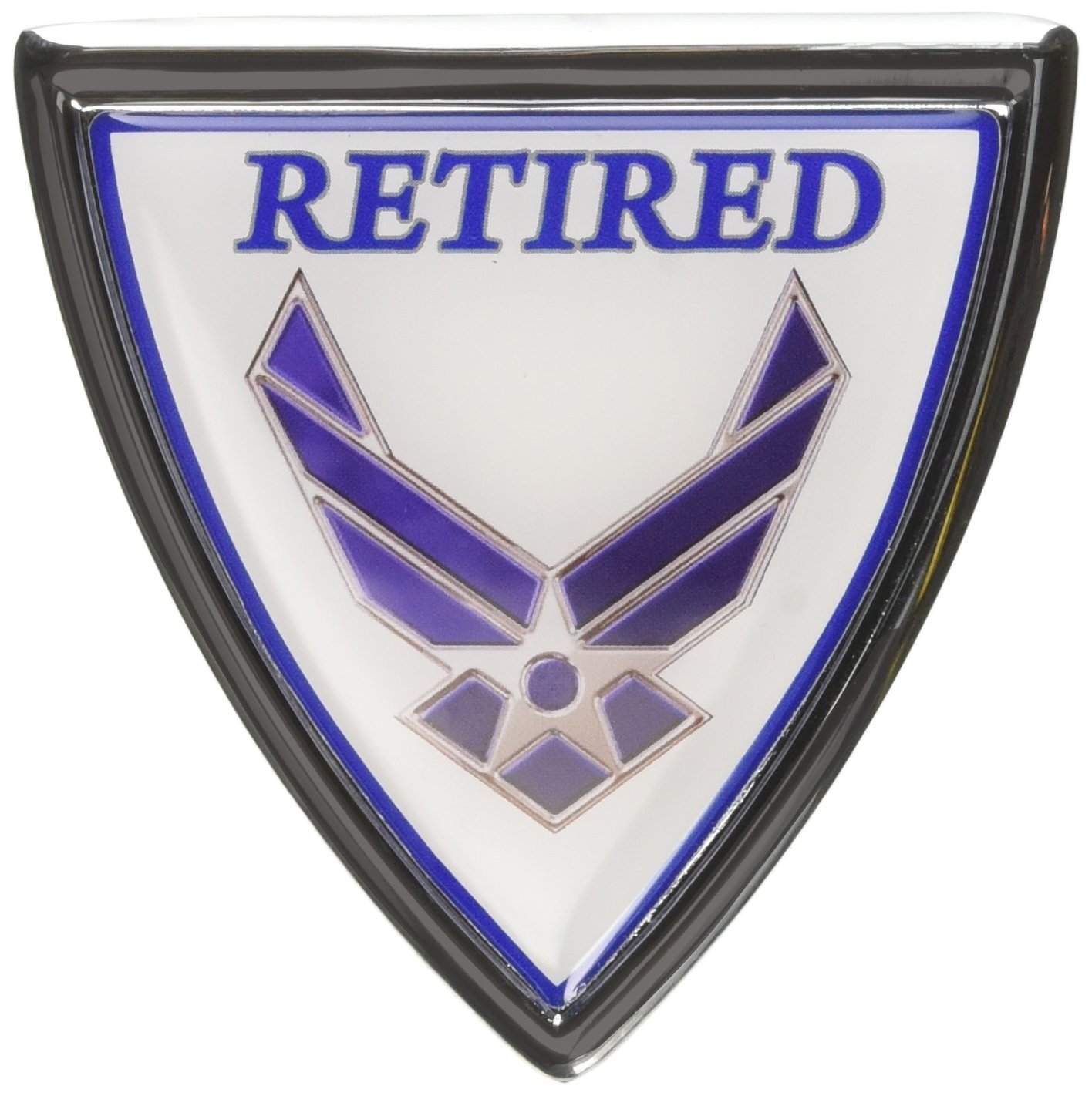 Air Force Retired Chrome Emblem - Military Veteran Collectible - Perfect for Shadow Box Displays, Wall Decor & Patriotic Gifts