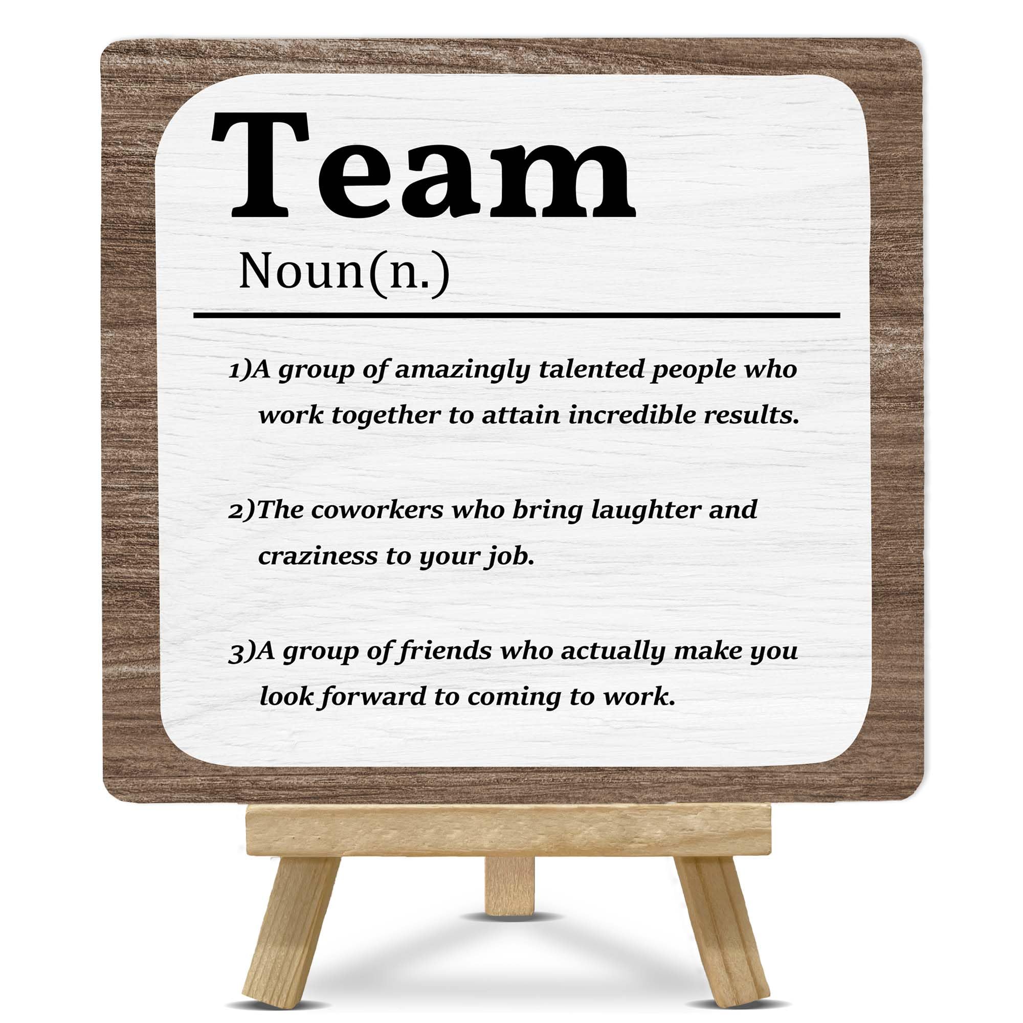Motivational Wood Plaque with Easel - Inspirational Office Decor for Coworkers, Boss & Employees - Perfect Team Gift for Workplace, Desk & Home Decor - D03