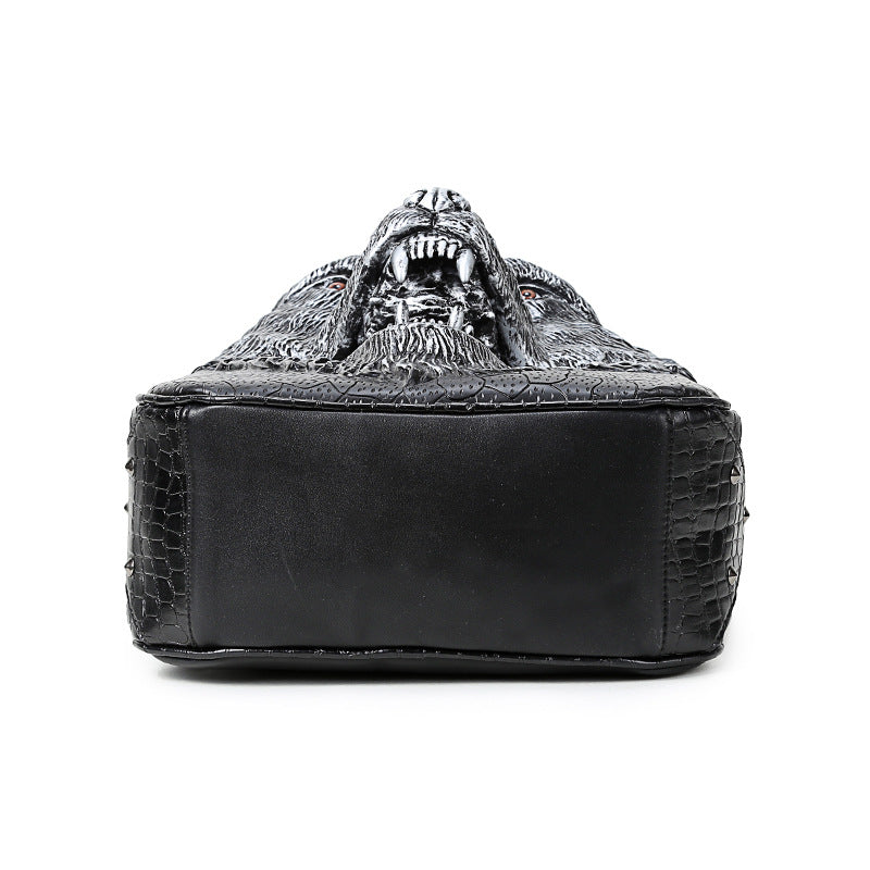 3D Wolf Head Backpack - Stylish Korean Edition School Bag for Men & Women - Perfect for College, Travel & Outdoor Adventures