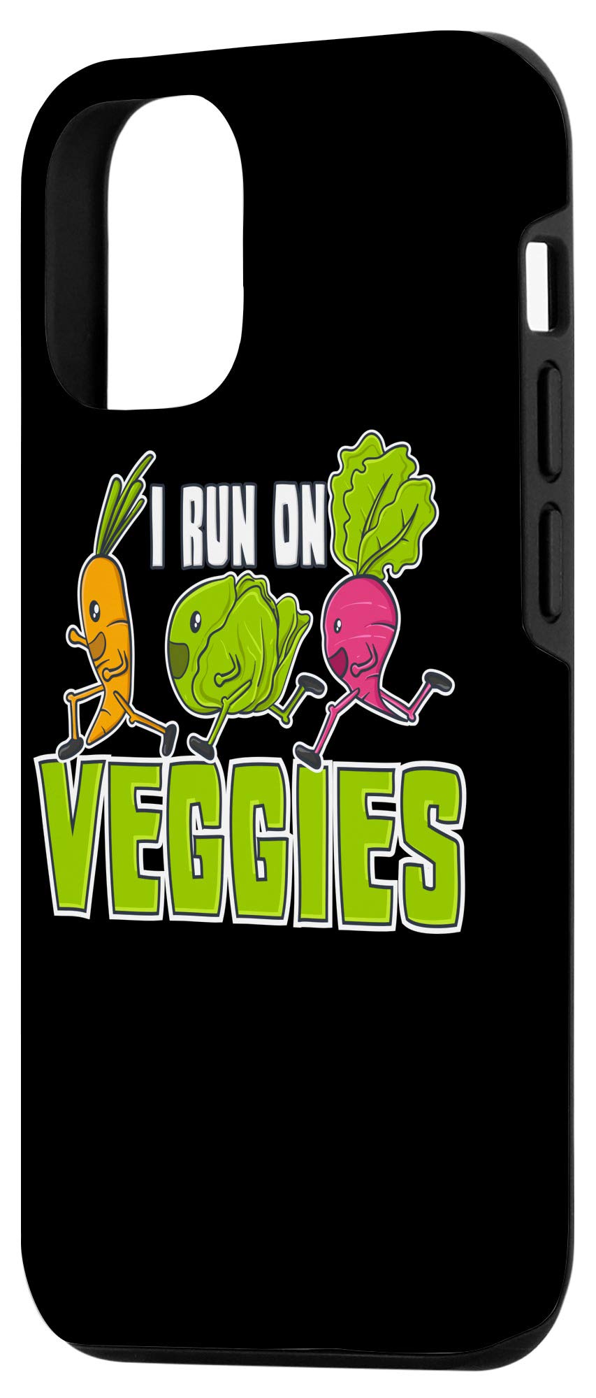 iPhone 12/12 Pro Vegan Runner Case - Funny 'I Run On Veggies' Vegetarian Gift - Perfect for Vegan Athletes & Plant-Based Lifestyle Enthusiasts