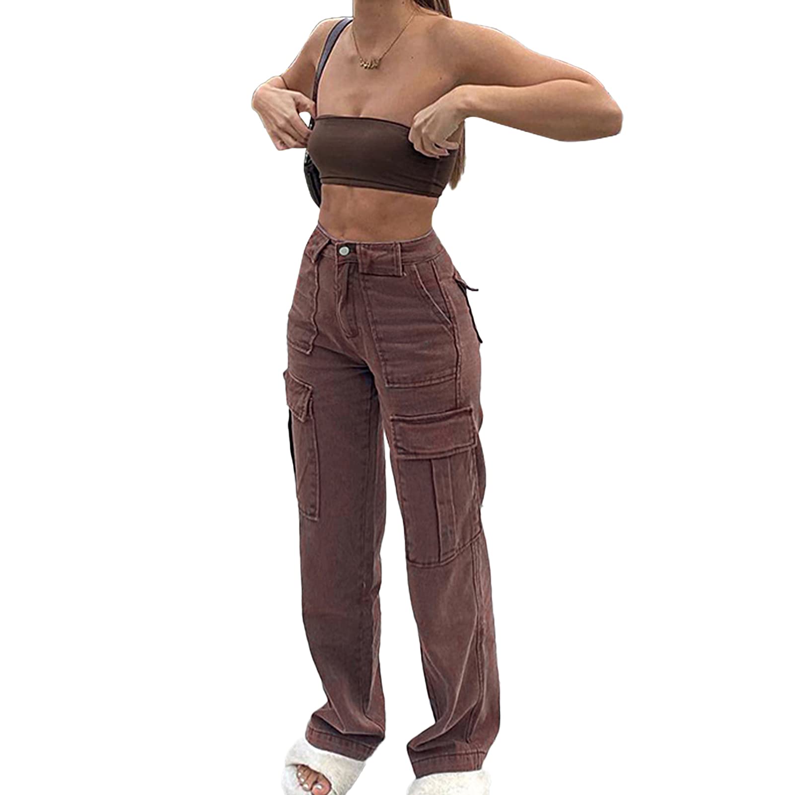 Women's High Waist Baggy Jeans - Y2K Fashion Wide Leg Boyfriend Pants with Pockets | Streetwear, E-Girl Style, Casual Outfit for Daily Wear & Retro Fashion Looks