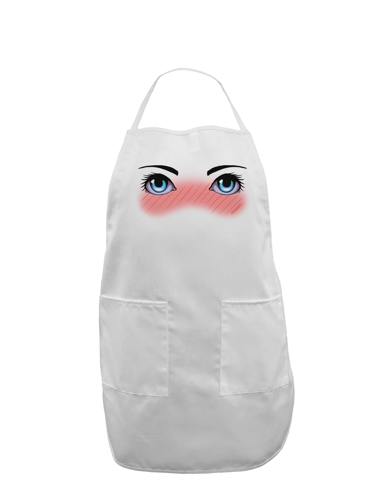 TooLoud Blushing Anime Eyes Adult Apron - Cute Kawaii Kitchen Apron for Cooking, Baking & Cosplay - Perfect for Anime Fans, Home Chefs & Convention Costumes