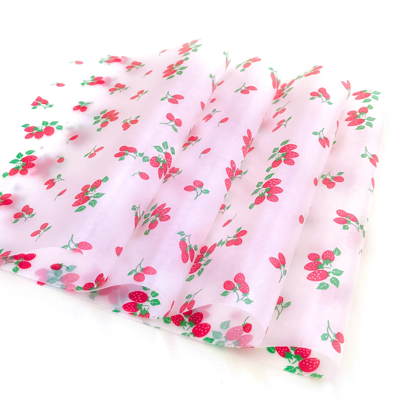 Premium Wax Paper Sheets - 100 Count Strawberry-Colored Parchment Paper for Baking, Food Wrapping & Soap Packaging | Non-Stick, Greaseproof Deli Paper for Cookies, Candies, Pastries & Handmade Crafts | Ideal for Bakeries, Cafés & Home Kitchen Use