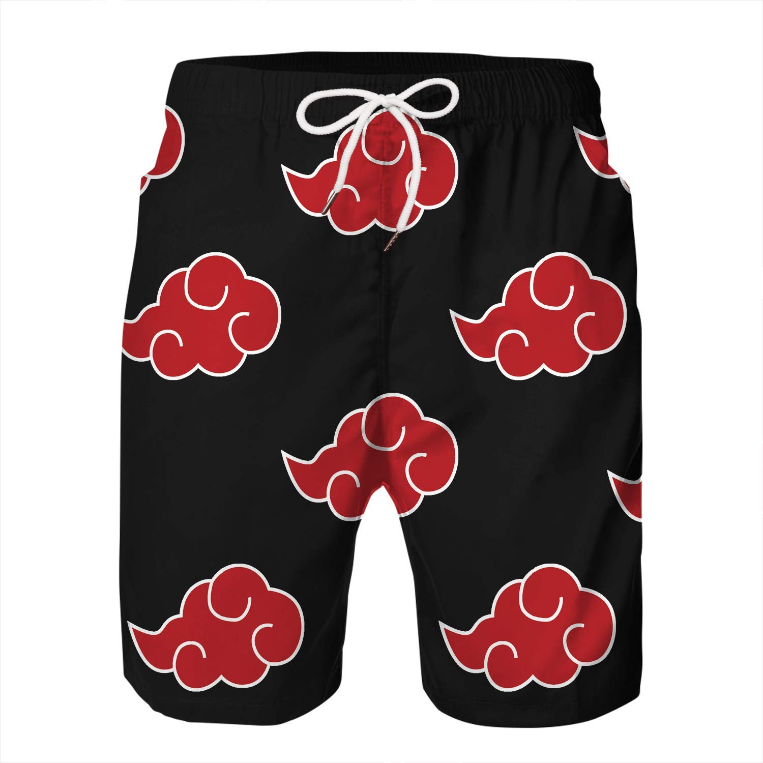 **Akatsuki 3D Print Men's Swim Trunks - Quick Dry Elastic Waist Board Shorts with Pockets - Perfect for Beach, Pool, Surfing & Summer Vacations**