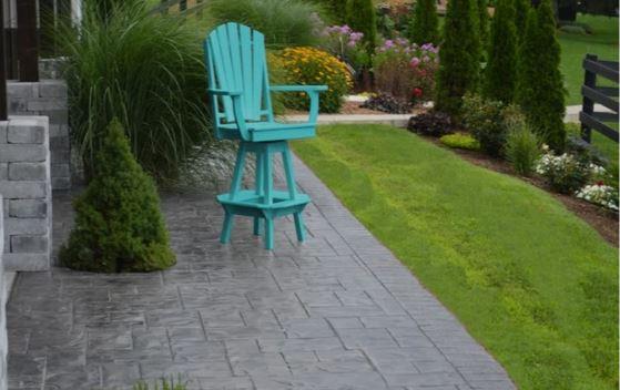 A & L Furniture Adirondack Swivel Bar Chair with Arms - Outdoor Patio, Poolside & Garden Seating for Relaxing & Entertaining