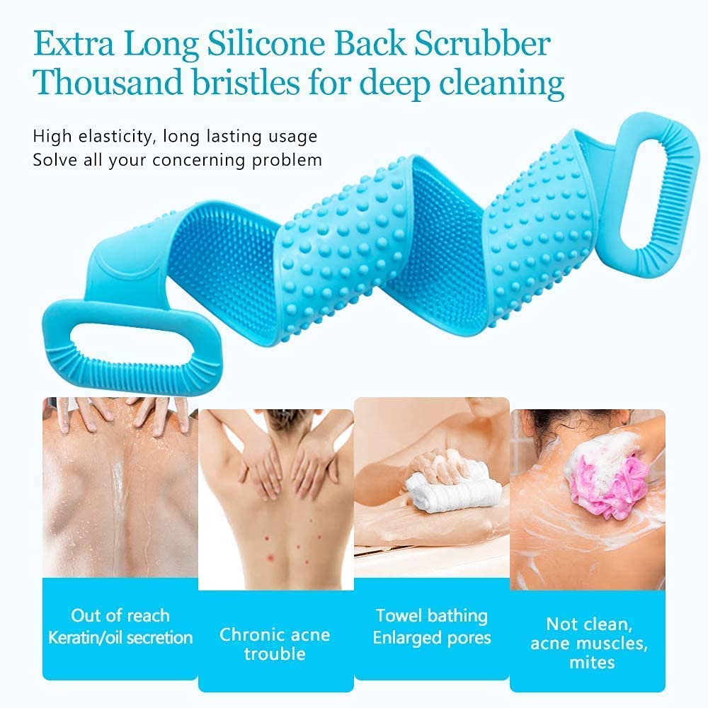 GEUNPA Exfoliating Body Scrubber Belt for Women & Men - Dead Skin Remover, Bath & Shower Scrubber for Smooth Skin - Perfect for Spa, Home Use & Gift