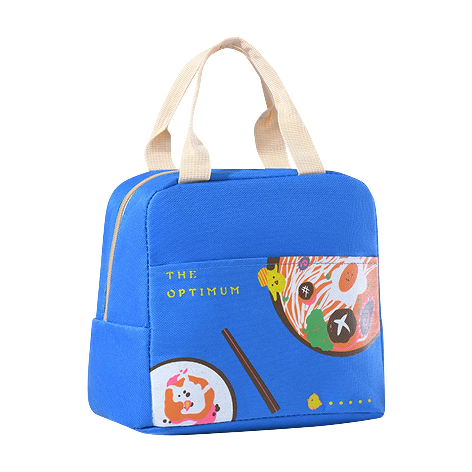 Stylish Cartoon Insulated Lunch Bag - Lightweight, Waterproof & Foldable Thermal Food Container with Zipper - Perfect for School, Work, Picnics & Outdoor Activities