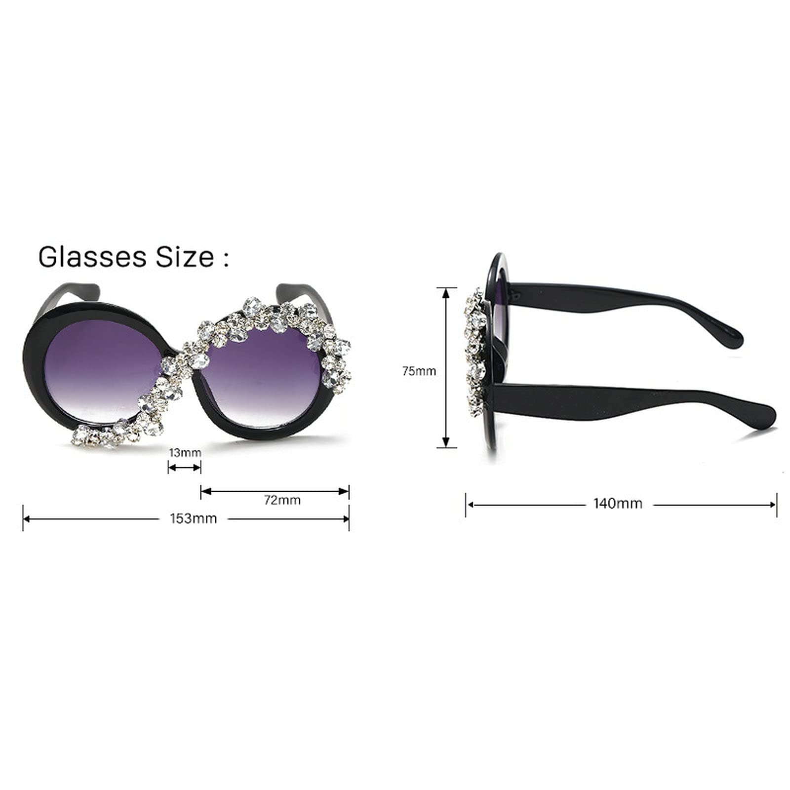 Stylish Women's Blue Light Blocking Glasses - Oversized Anti Eyestrain Reading Glasses with Diamond Bling Frame | Perfect for Computer Work, Gaming & Nighttime Screen Use