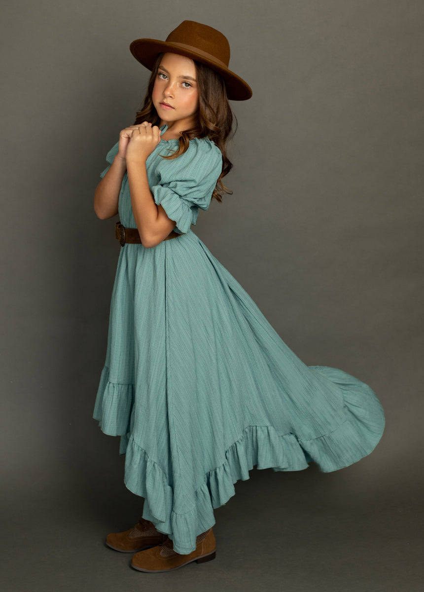 Gwenola Women's Flowy Maxi Dress in Ocean Green - Perfect for Beach Vacations, Summer Parties & Casual Outings