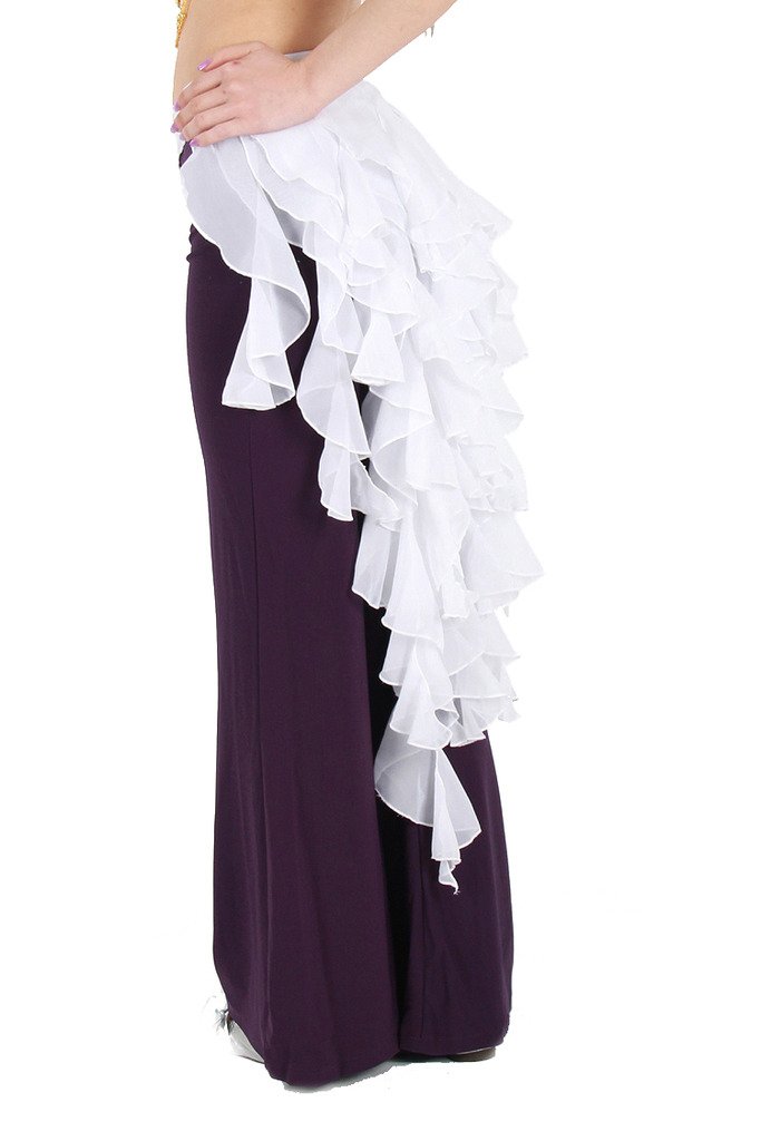 Women's Belly Dance Fox Triangle Hip Scarf with Tassels - Sexy Waving Cut Design for Professional Performances & Costume Parties