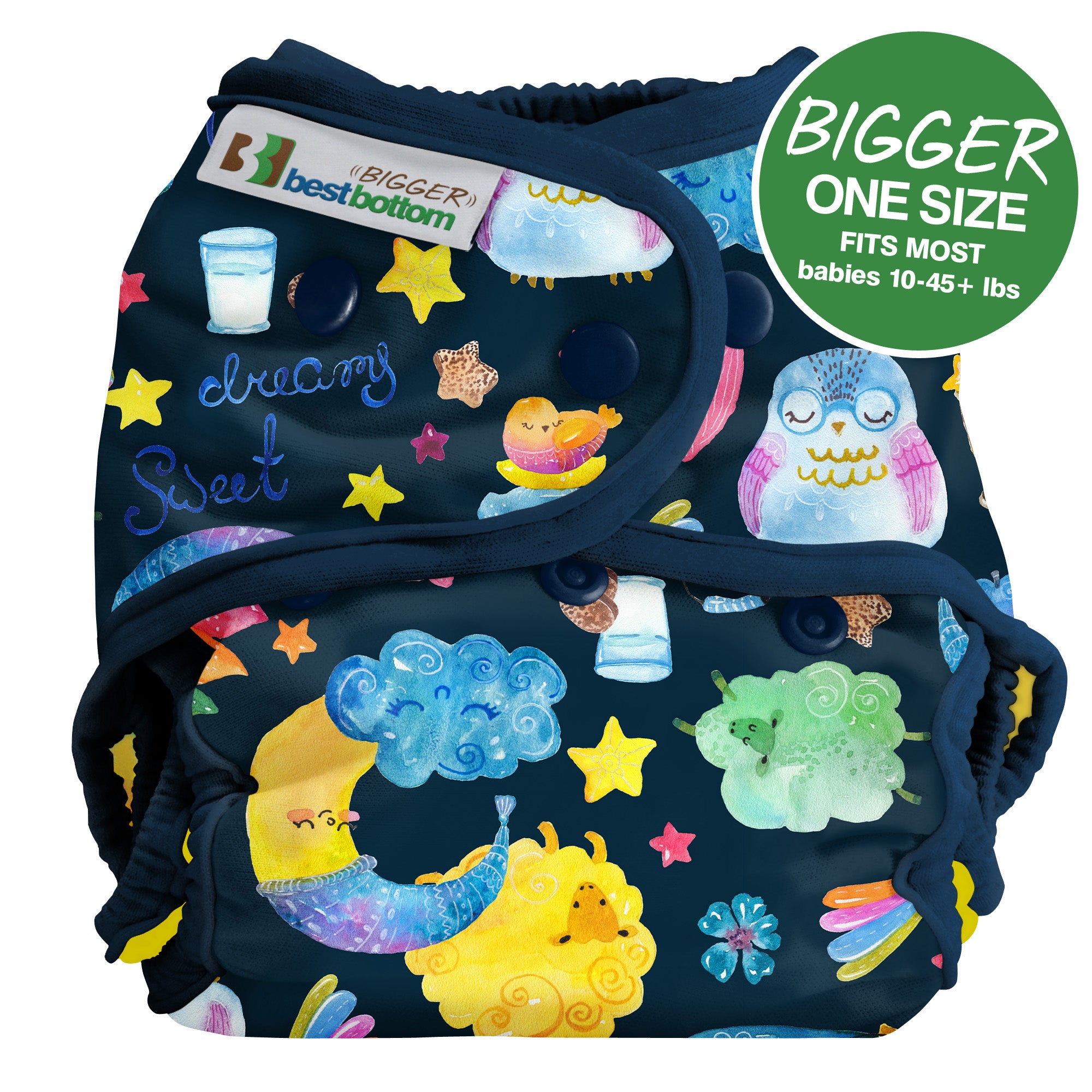 Bigger Best Bottom Diaper Shell - Waterproof Reusable Cloth Diaper Cover for Toddlers & Babies - Perfect for Daycare, Travel & Overnight Use