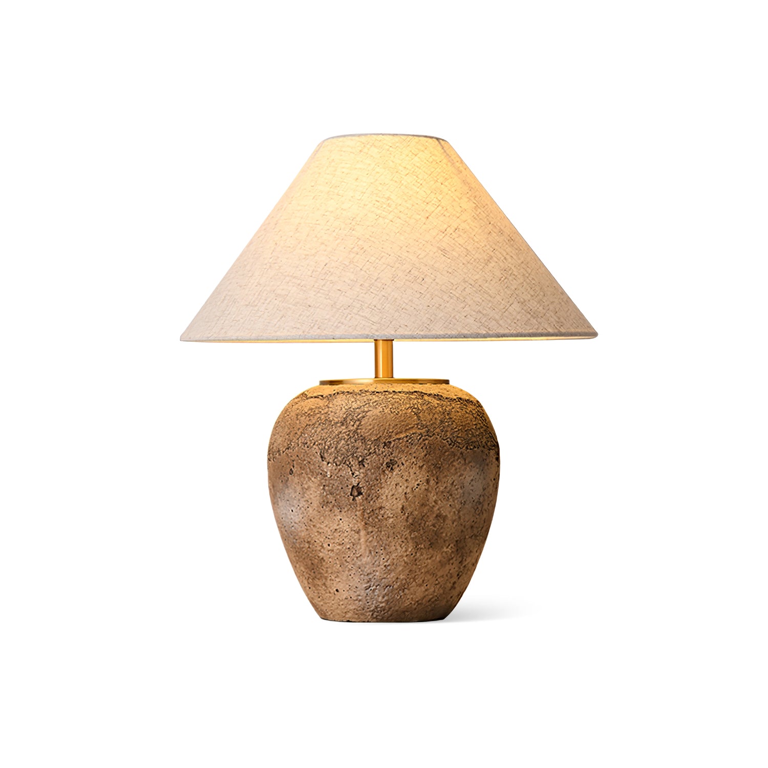 Emery Terra Table Lamp - Modern Ceramic Bedside Lamp with Fabric Shade for Living Room, Bedroom & Office Decor