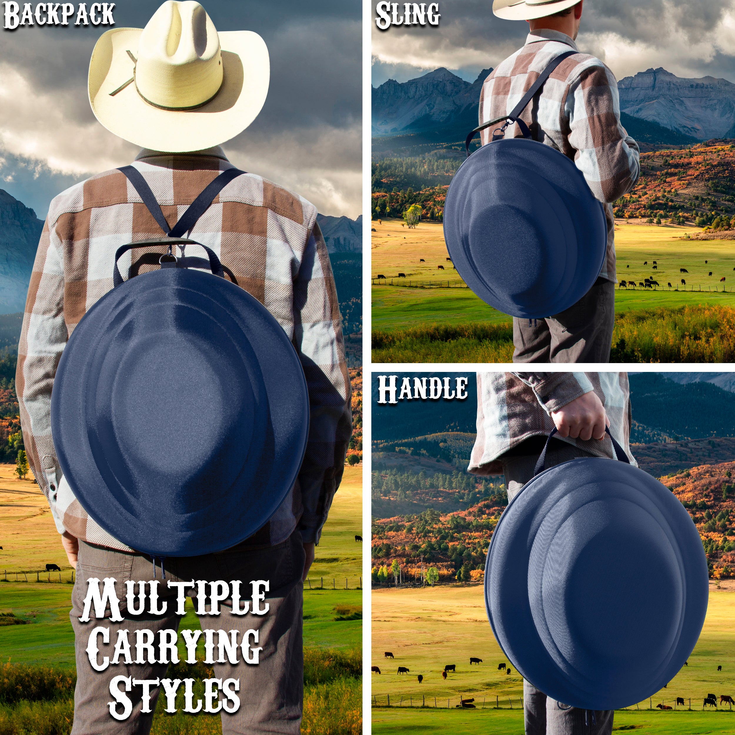 CASEMATIX Cowboy Hat Storage Box - Hard Shell Hat Case for Brims Up To 4.75