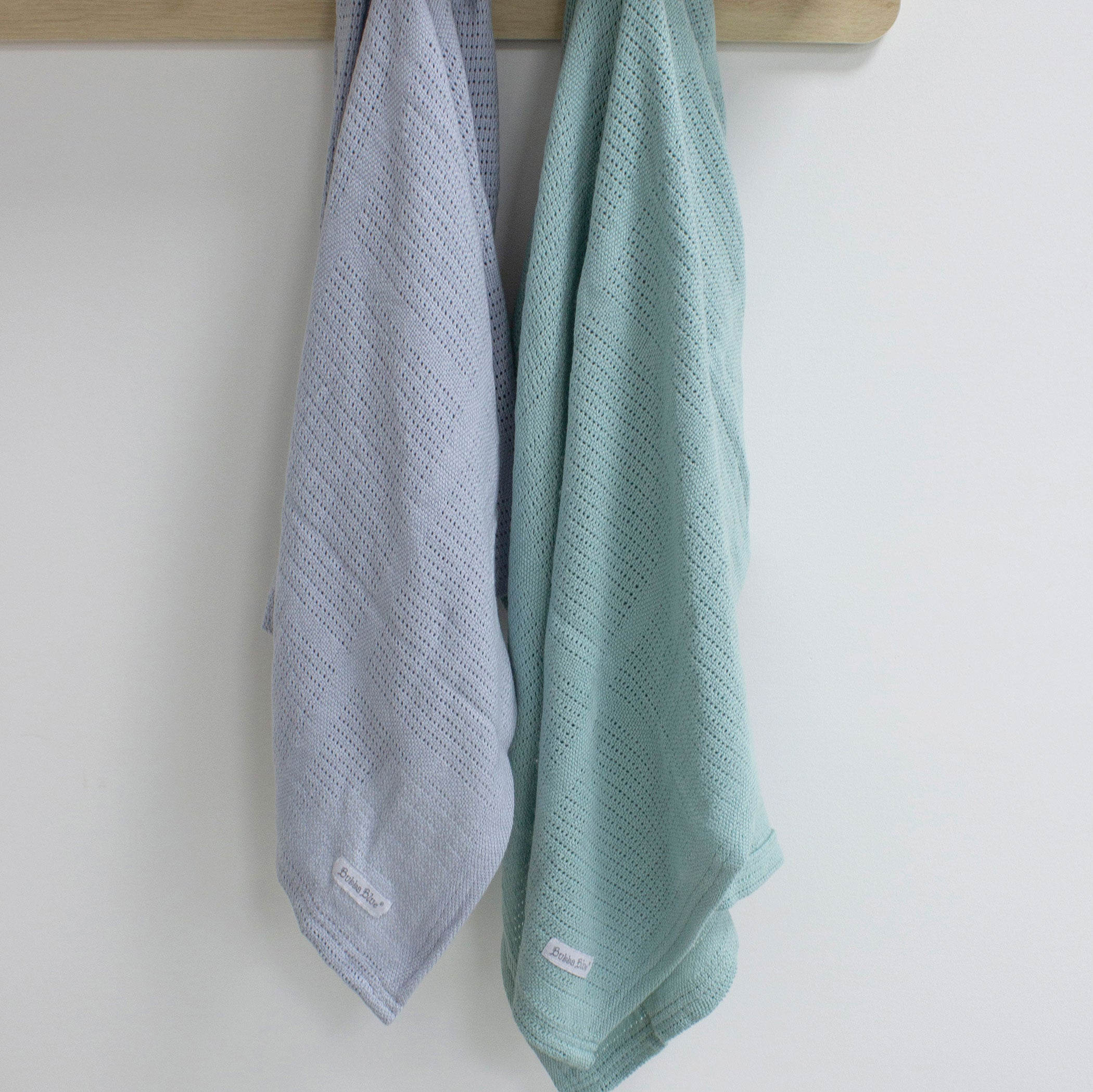 Nordic 2-Pack Cellular Blanket - Breathable Baby Blanket for Boys & Girls, Dusty Sky & Mint Colors - Perfect for Nursery, Stroller & Car Seat