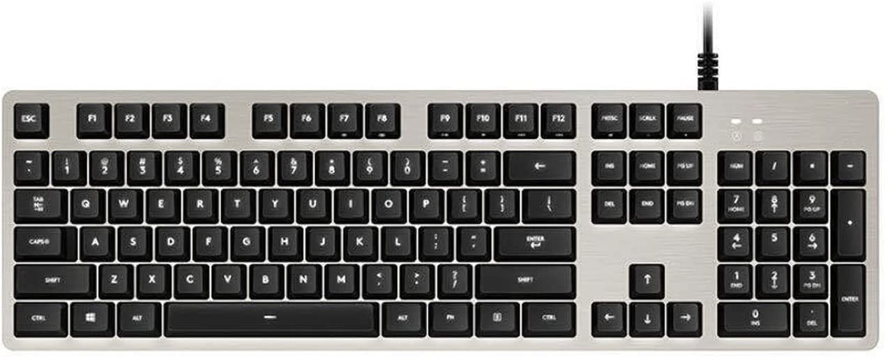 QINERSAW 108-Key USB Mechanical Gaming Keyboard with RGB Backlight, Aluminum Alloy Frame - Wired Ergonomic Keyboard for PC Gamers, Typists & Office Work (Silver) | Perfect for FPS, MOBA Games & Long Typing Sessions