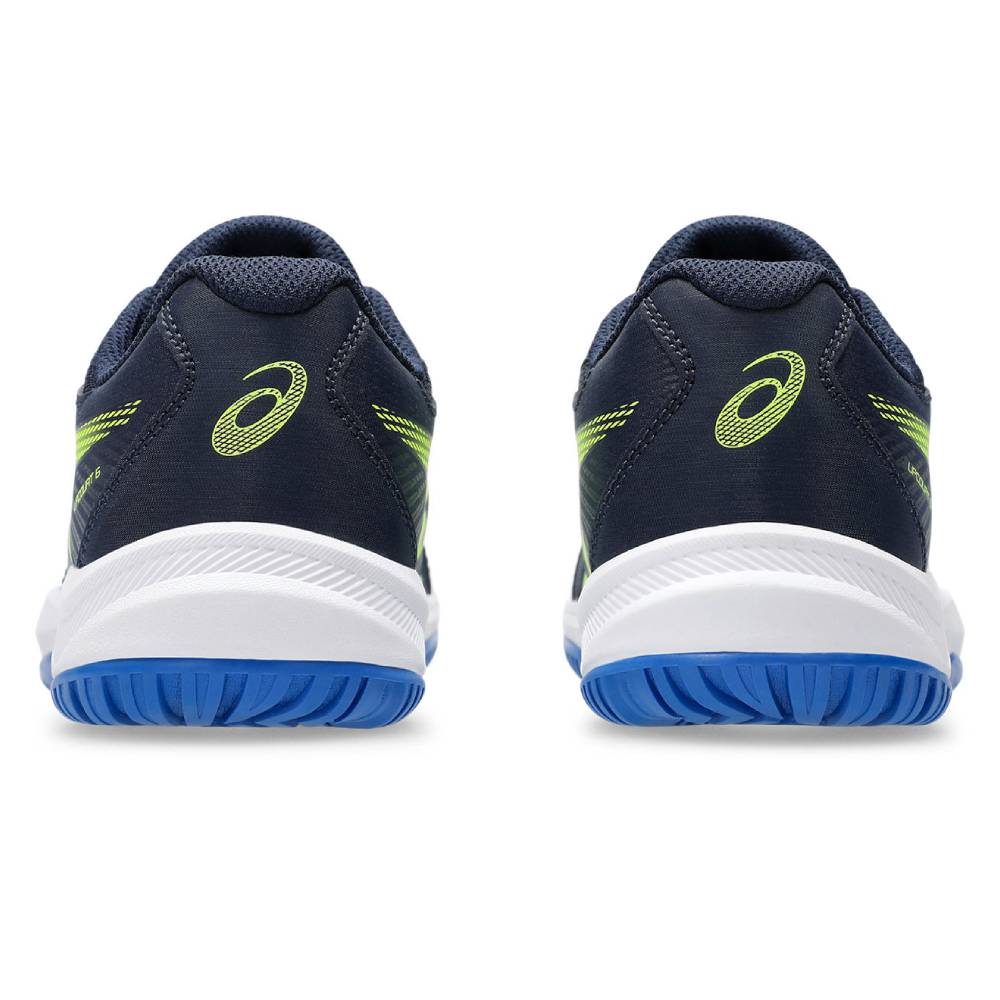 ASICS Upcourt 6 GS Junior Indoor Court Shoes for Kids - Midnight/Safety Yellow | Lightweight Volleyball & Badminton Shoes for Girls & Boys | Perfect for Indoor Sports & Gym Classes