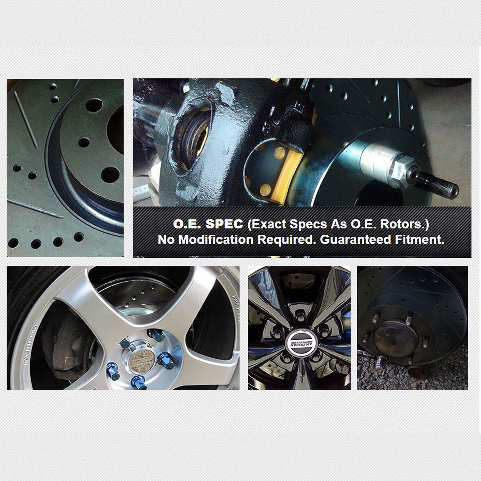 PowerSport Rear Brake Pads and Rotors Kit - Ceramic Brake Set for 2014-2015 Lexus IS250 | High-Performance Braking System for Smooth and Safe Driving