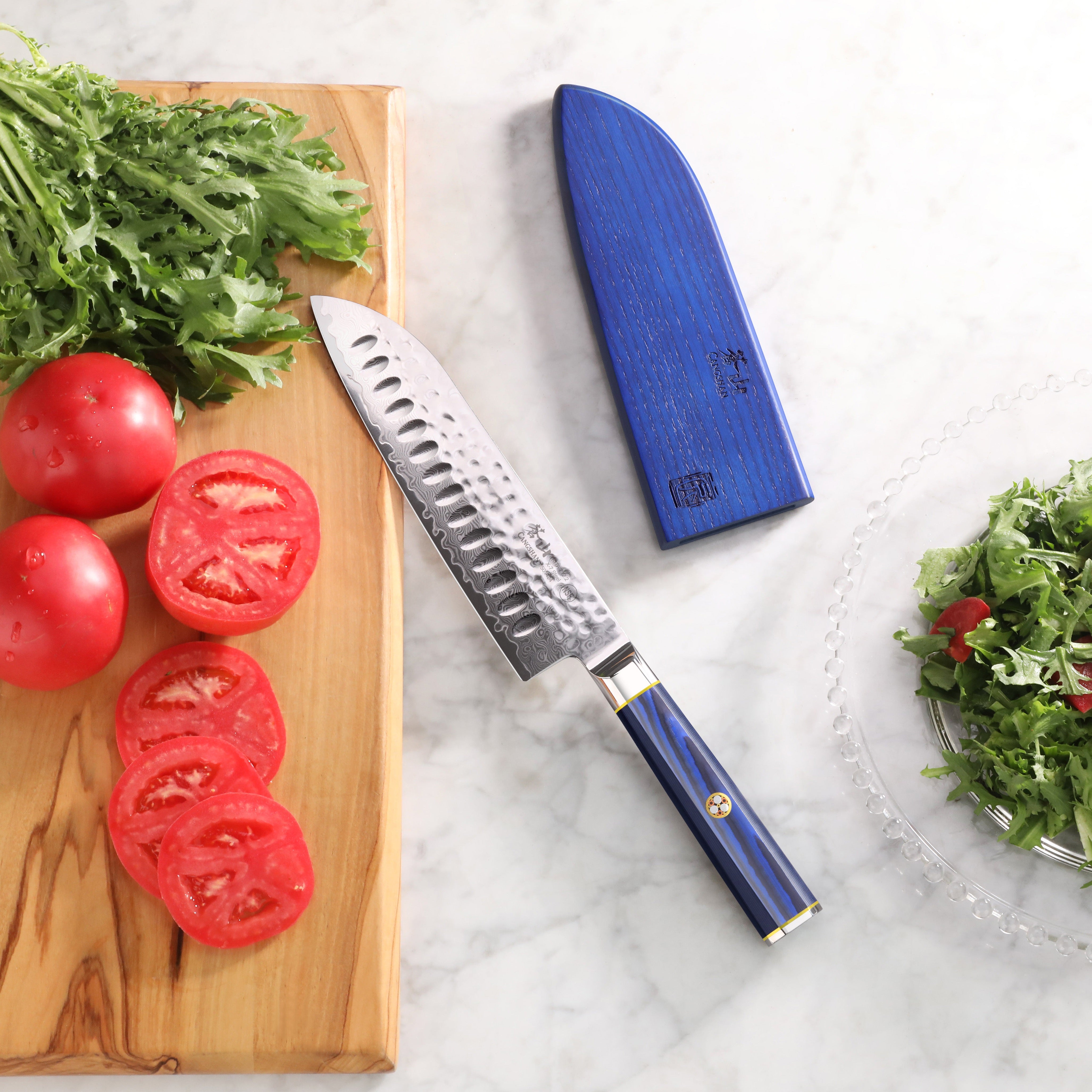 Premium Kita 7 Santoku Knife - Japanese High-Carbon Stainless Steel Blade for Professional Chefs & Home Cooking - Perfect for Slicing, Dicing & Chopping Vegetables, Meat & Fish